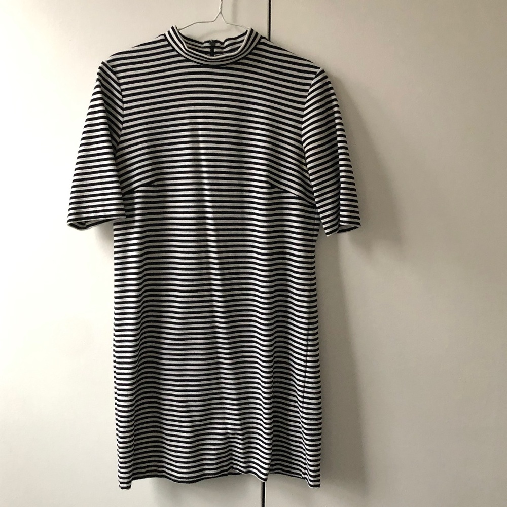 Club Monaco striped mock neck dress